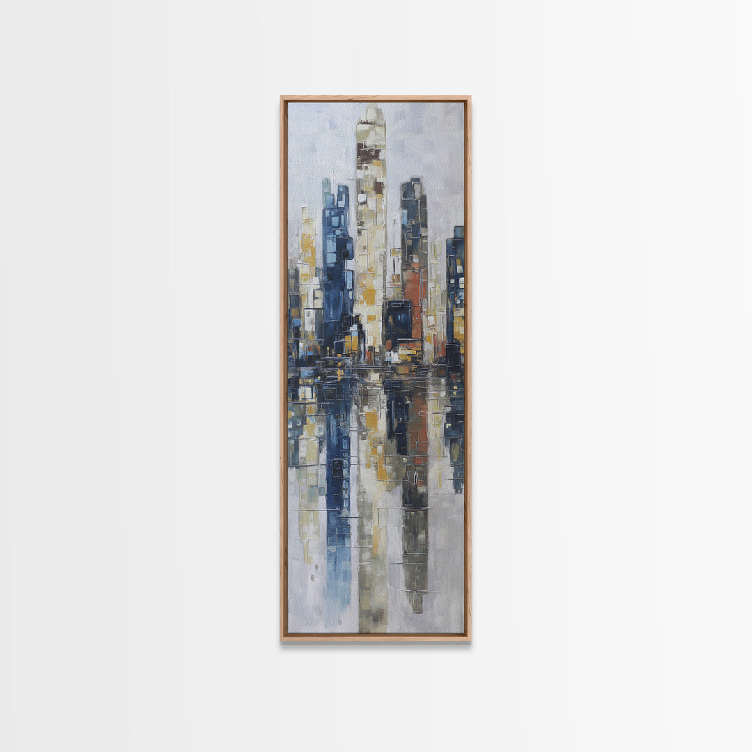 Black and White City Reflection Canvas Print, Monochrome Art, Modern Decor, Living Room Decor, Abstract Art, Mono, Poster, MON-1x3-57