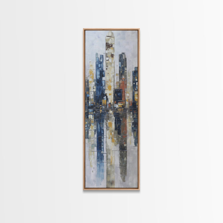 Black and White City Reflection Canvas Print, Monochrome Art, Modern Decor, Living Room Decor, Abstract Art, Mono, Poster, MON-1x3-57