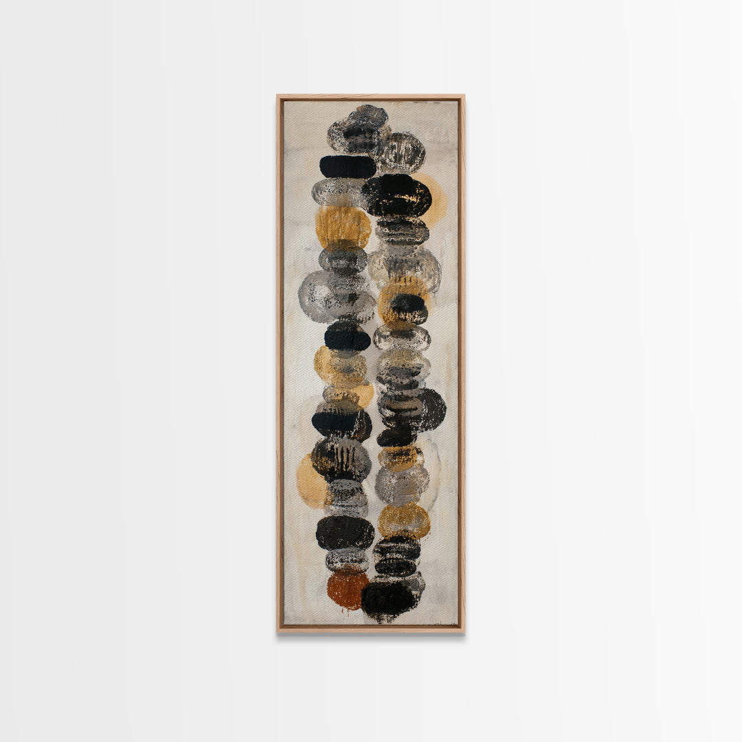 Black Ink Abstract Framed Canvas Print, Monochrome Art, Neutral Decor, Living Room Decor, Abstract Art, Mono, Home Decor, MON-1x3-66