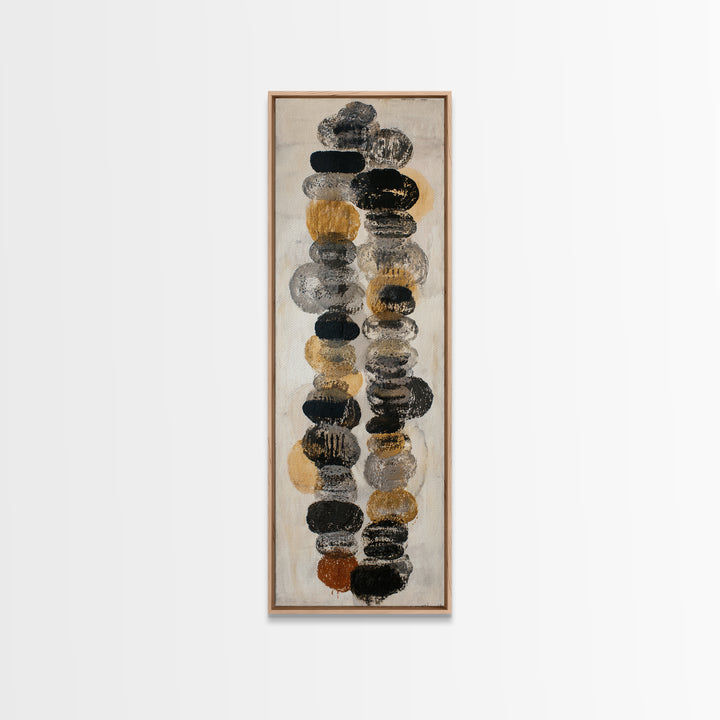 Black Ink Abstract Framed Canvas Print, Monochrome Art, Neutral Decor, Living Room Decor, Abstract Art, Mono, Home Decor, MON-1x3-66