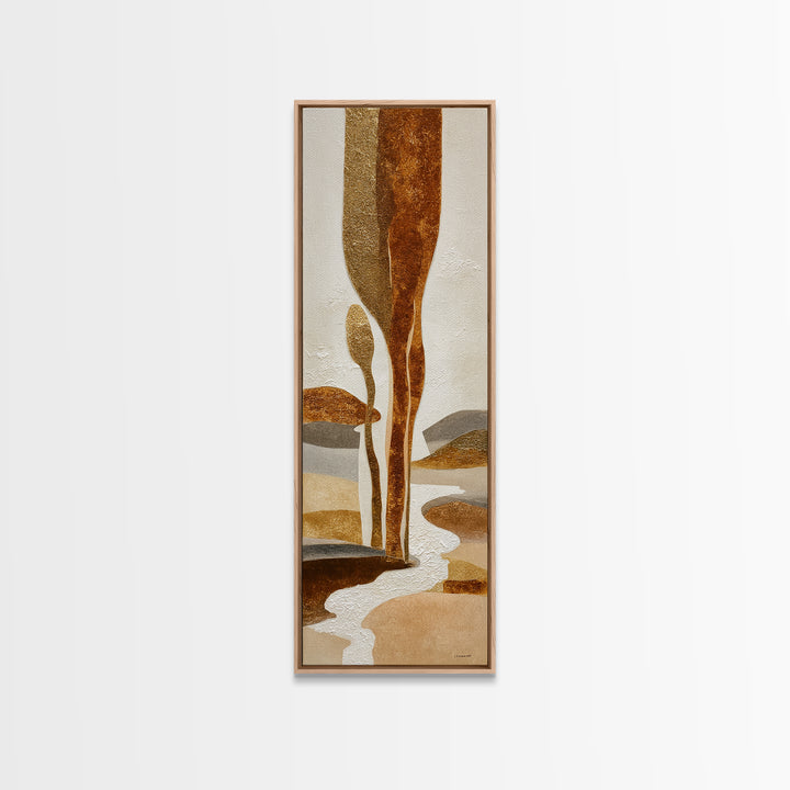 Warm Brown Desert Landscape Framed Canvas Print, Monochrome Art, Boho Decor, Living Room Decor, Fine Art, Mono, Art Print, MON-1x3-69