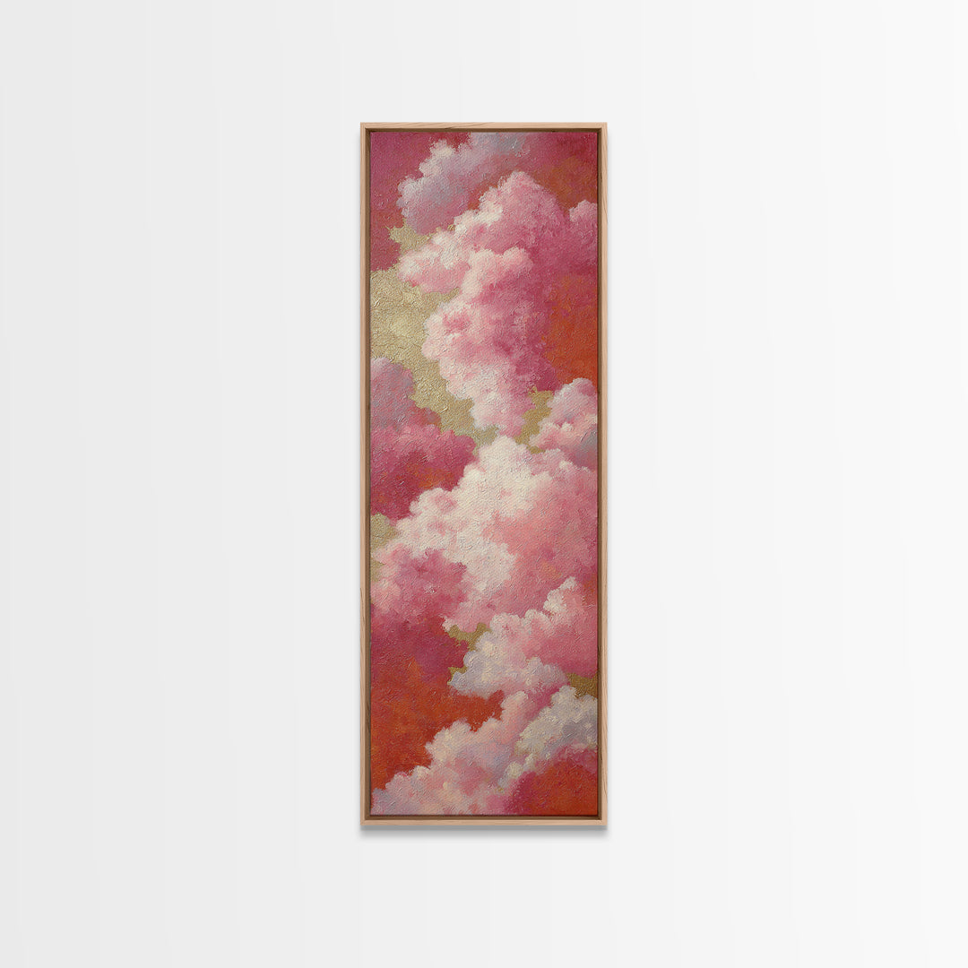 All Pink Cloudscape Canvas Print, Monochrome Art, Original Art, Living Room Decor, Fine Art, Mono, Bird Art, Bedroom Wall Art, MON-1x3-72