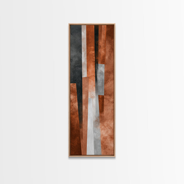 Burnt Orange Canyon Abstraction Framed Canvas Print, Monochrome Art, Abstract Art, Living Room Decor, Fine Art, Mono, MON-1x3-76