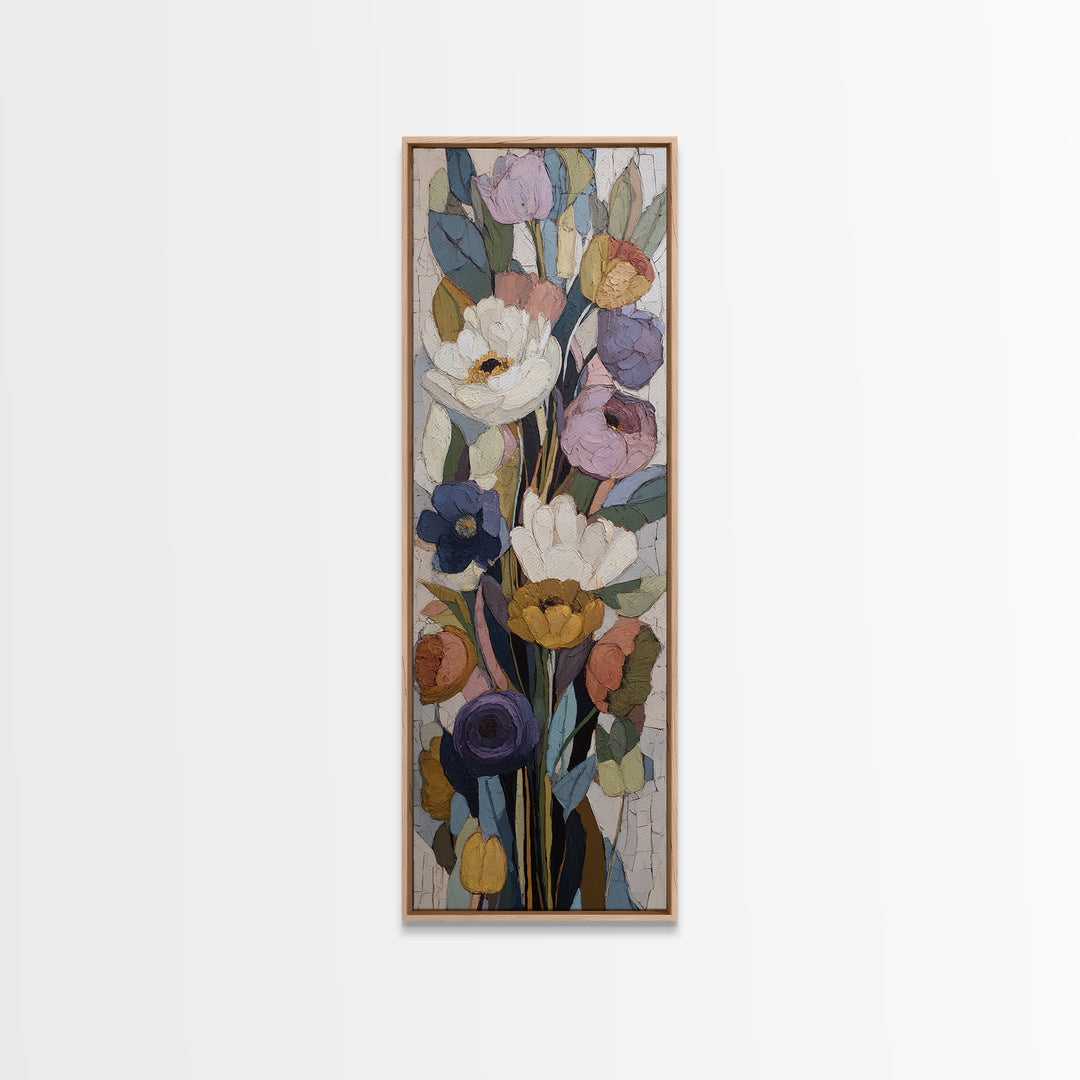 Monochrome Floral Bouquet Canvas Print, Monochrome Art, Minimalist Wall Art, Living Room Decor, Mono, Minimalist Decor, MON-1x3-78