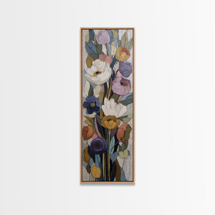 Monochrome Floral Bouquet Canvas Print, Monochrome Art, Minimalist Wall Art, Living Room Decor, Mono, Minimalist Decor, MON-1x3-78