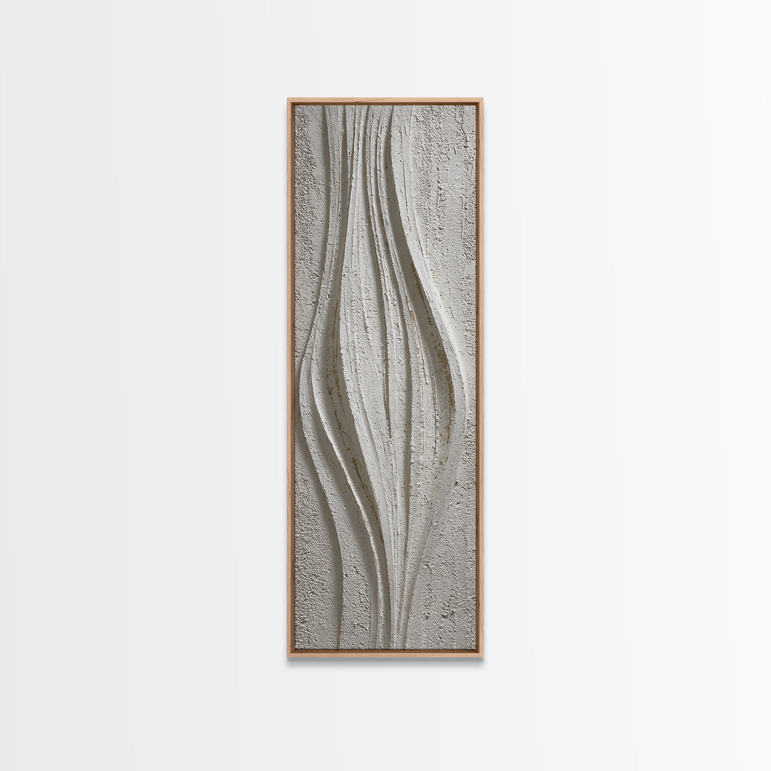 Ivory White Plaster Texture Composition Canvas Print, Monochrome Art, Boho Wall Art, Living Room Decor, Fine Art, Mono, MON-1x3-89