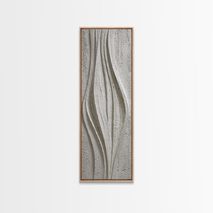 Ivory White Plaster Texture Composition Canvas Print, Monochrome Art, Boho Wall Art, Living Room Decor, Fine Art, Mono, MON-1x3-89