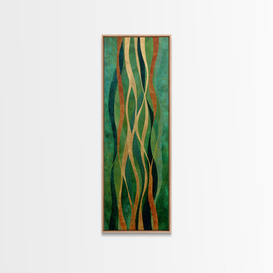 Deep Green Forest Silhouette Study Canvas Print, Monochrome Art, Modern Art, Living Room Decor, Fine Art, Mono, MON-1x3-97