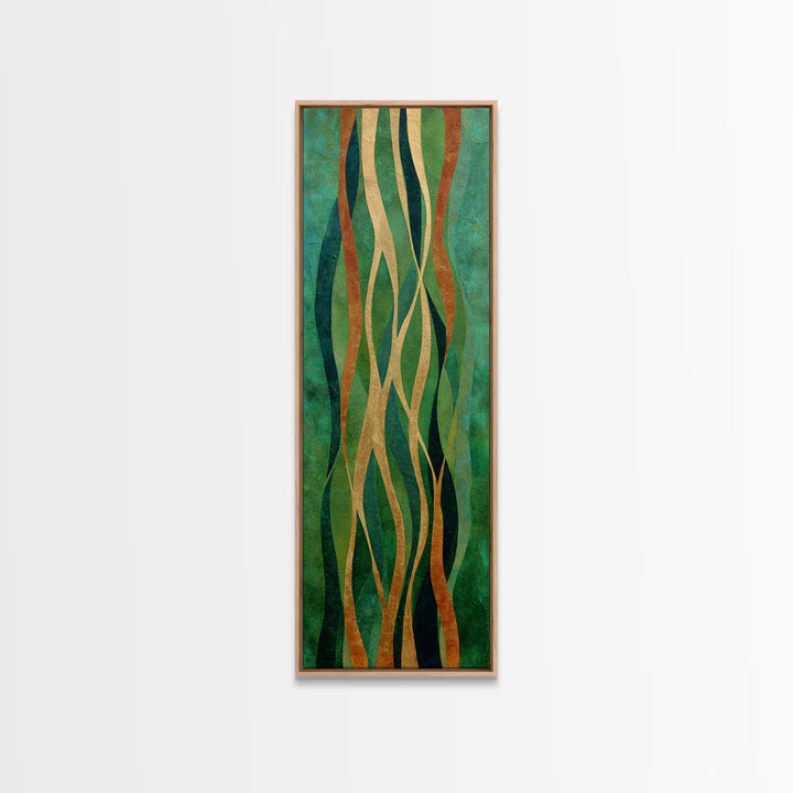 Deep Green Forest Silhouette Study Canvas Print, Monochrome Art, Modern Art, Living Room Decor, Fine Art, Mono, MON-1x3-97