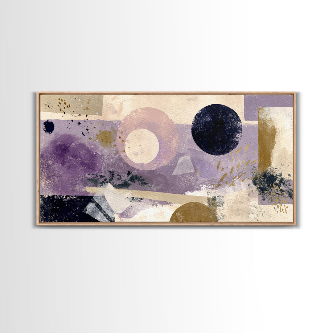 Purple Night Sky Framed Canvas Print, Monochrome Art, Living Room Decor, Fine Art, Mono, Gallery Decor, Neutral Decor, MON-2x1-11