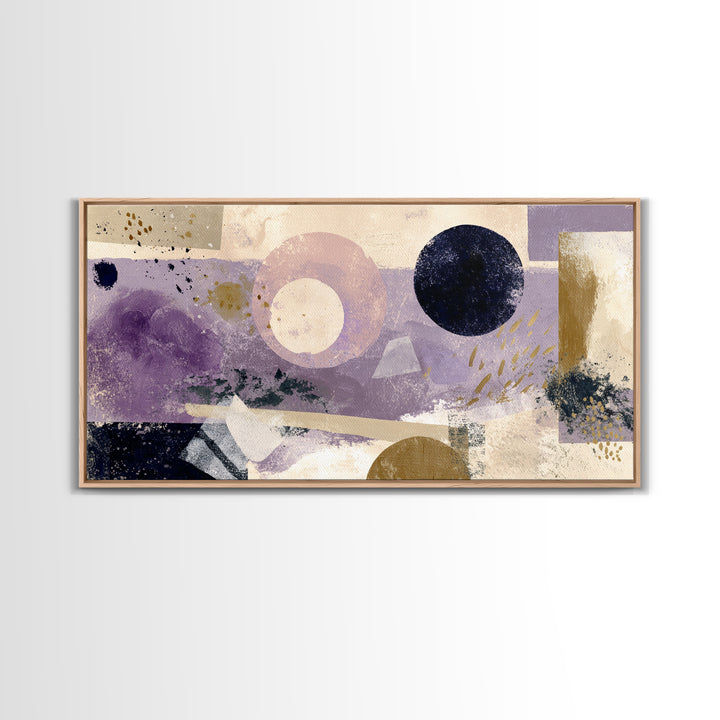 Purple Night Sky Framed Canvas Print, Monochrome Art, Living Room Decor, Fine Art, Mono, Gallery Decor, Neutral Decor, MON-2x1-11
