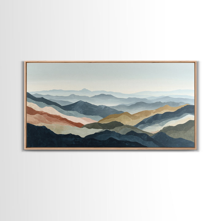 Charcoal Mountain Landscape Canvas Print, Monochrome Art, Digital Prints, Living Room Decor, Fine Art, Mono, Apartment Decor, MON-2x1-48