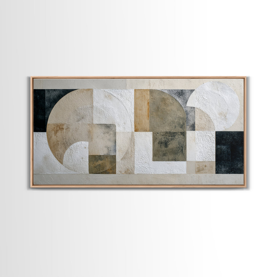 Ivory White Plaster Texture Composition Canvas Print, Monochrome Art, Printable Wall Art, Living Room Decor, Fine Art, Mono, MON-2x1-49