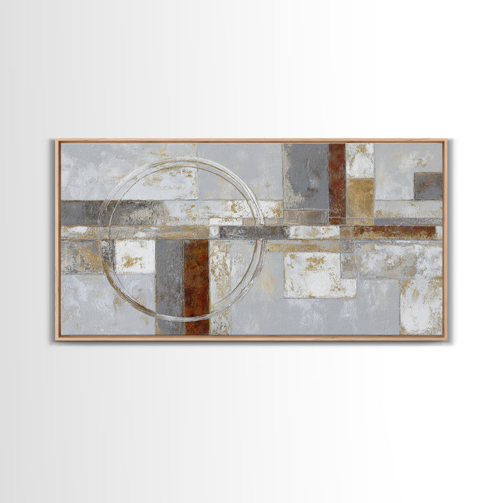 Silver Ocean Moonlight Scene Framed Canvas Print, Monochrome Art, Dopamine Decor, Living Room Decor, Mono, Modern Decor, MON-2x1-87