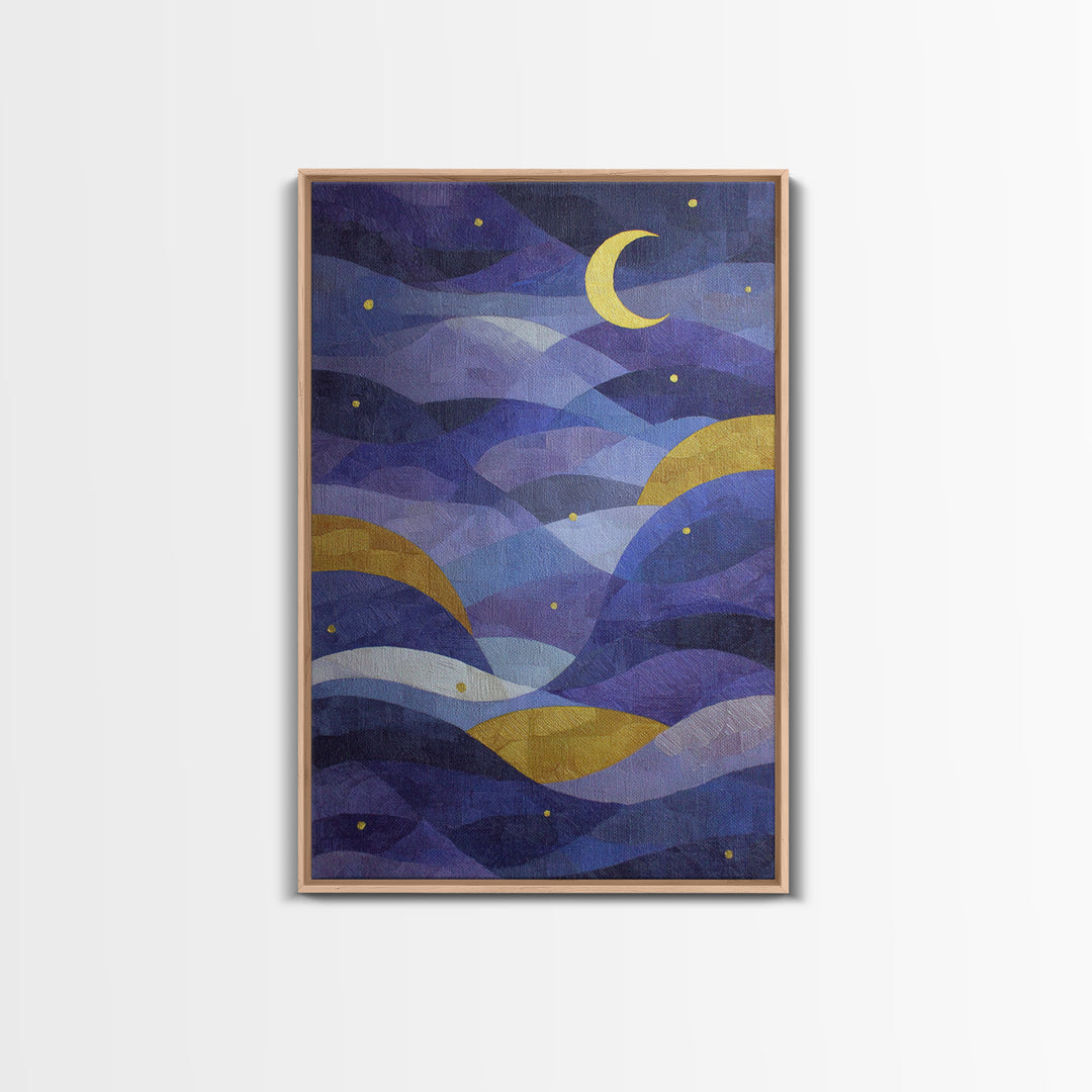 Purple Night Sky Canvas Print, Monochrome Art, Luxury Decor, Living Room Decor, Fine Art, Mono, Mid Century Modern, MON-2x3-23