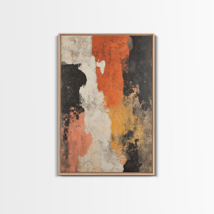 Burnt Orange Canyon Abstraction Framed Canvas Print, Monochrome Art, Bird Art, Living Room Decor, Fine Art, Mono, Boho Decor, MON-2x3-24