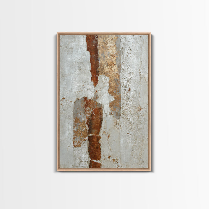 Cream on Cream Minimalist Forms Framed Canvas Print, Monochrome Art, Boho Decor, Living Room Decor, Fine Art, Mono, Art Print, MON-2x3-6