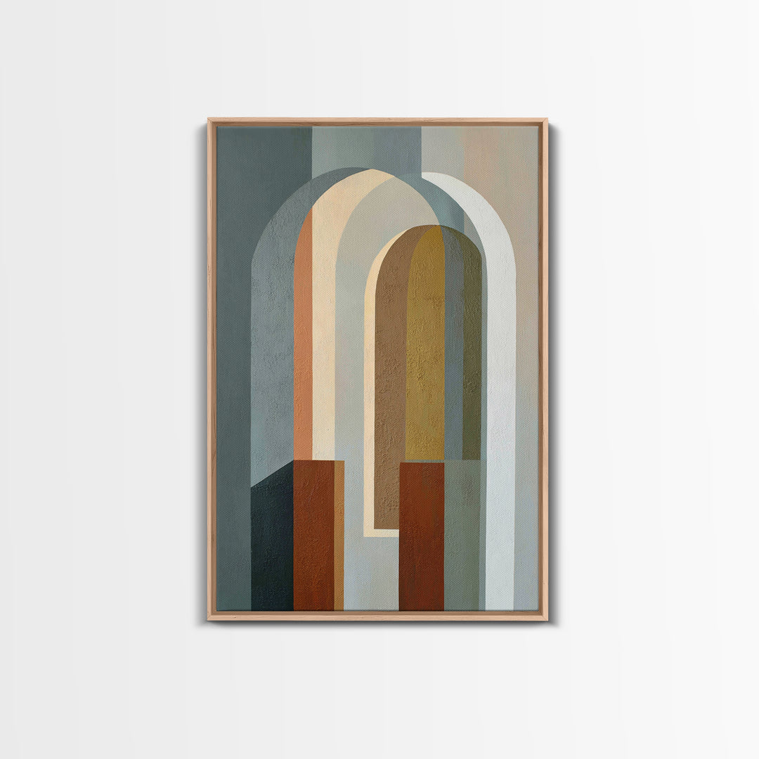 Gray Architectural Arch and Shadow Study Canvas Print, Monochrome Art, Home Decor, Living Room Decor, Oil Painting, Mono, MON-2x3-66