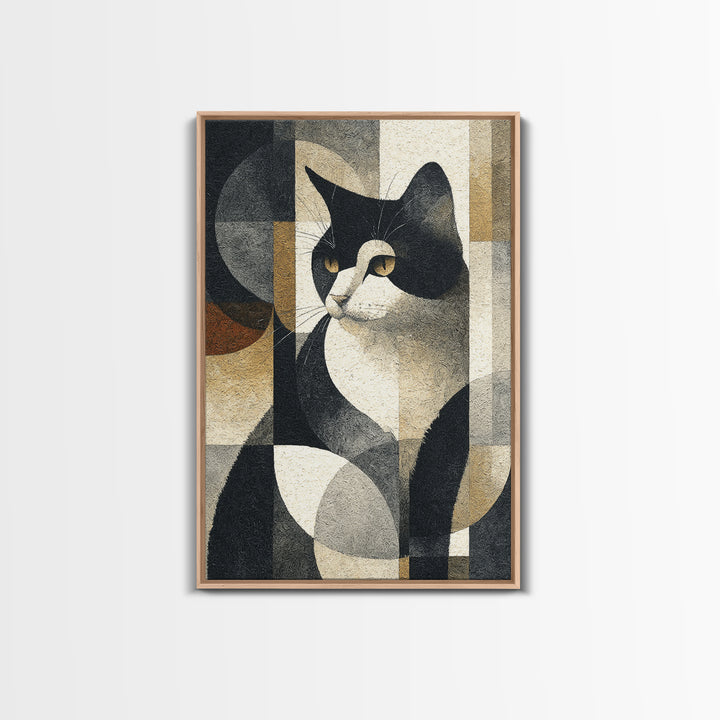 Monochrome Cat Portrait Canvas Print, Monochrome Art, Art Print, Living Room Decor, Mono, Printable Art, Dark Academia Decor, MON-2x3-67