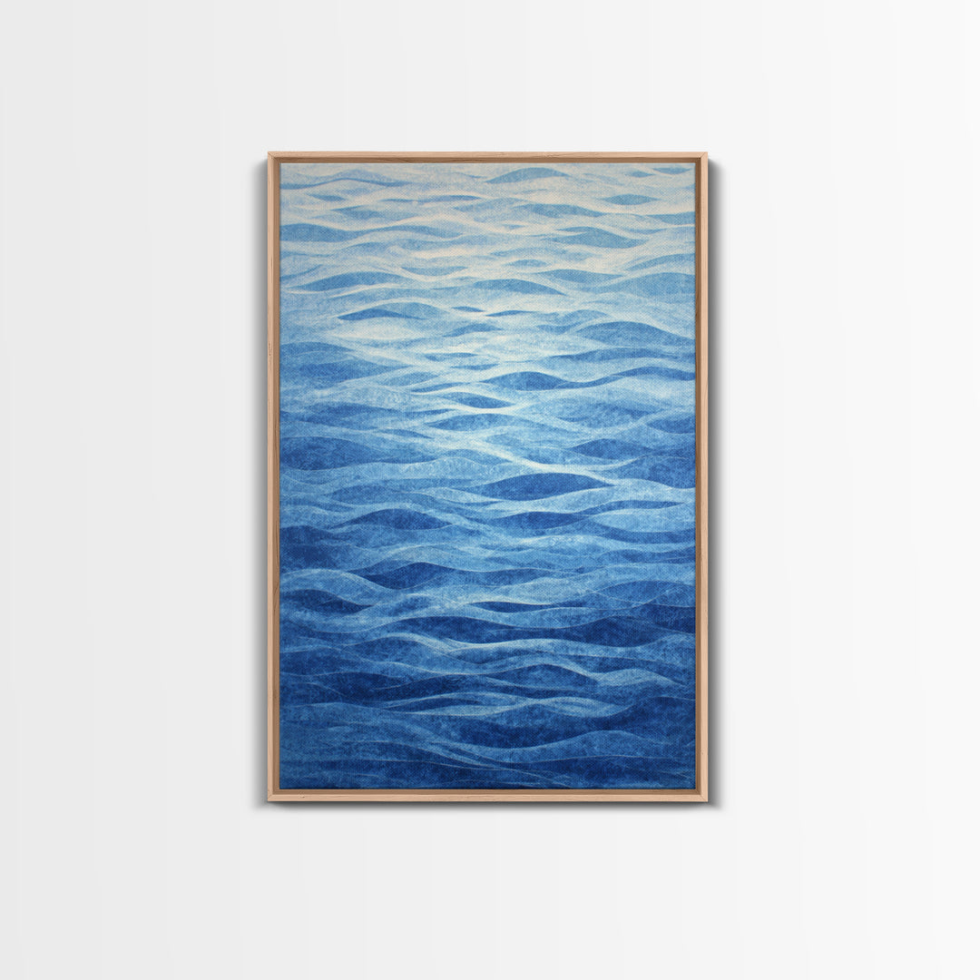 All Blue Ocean Abstraction Canvas Print, Monochrome Art, Bedroom Decor, Living Room Decor, Fine Art, Mono, Abstract Painting, MON-2x3-81