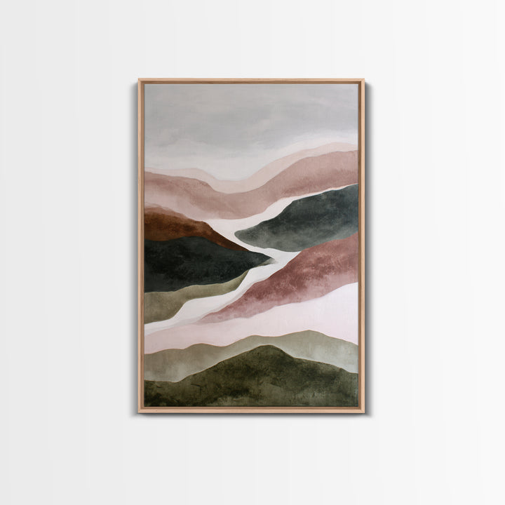 Charcoal Mountain Landscape Framed Canvas Print, Monochrome Art, Modern Wall Art, Living Room Decor, Mono, Statement Artwork, MON-2x3-84