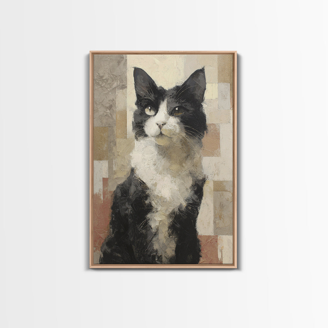Monochrome Cat Portrait Canvas Print, Monochrome Art, Apartment Decor, Living Room Decor, Fine Art, Mono, Moody Wall Art, MON-2x3-91