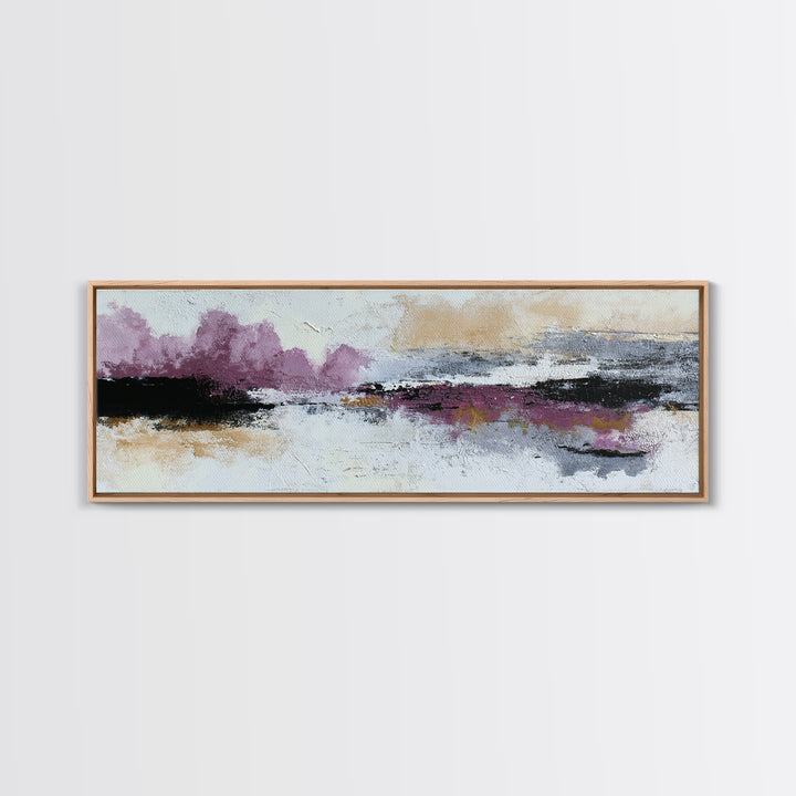 Silver Ocean Moonlight Scene Canvas Print, Monochrome Art, Wallpaper Mural, Living Room Decor, Watercolor Art, Mono, MON-3x1-11