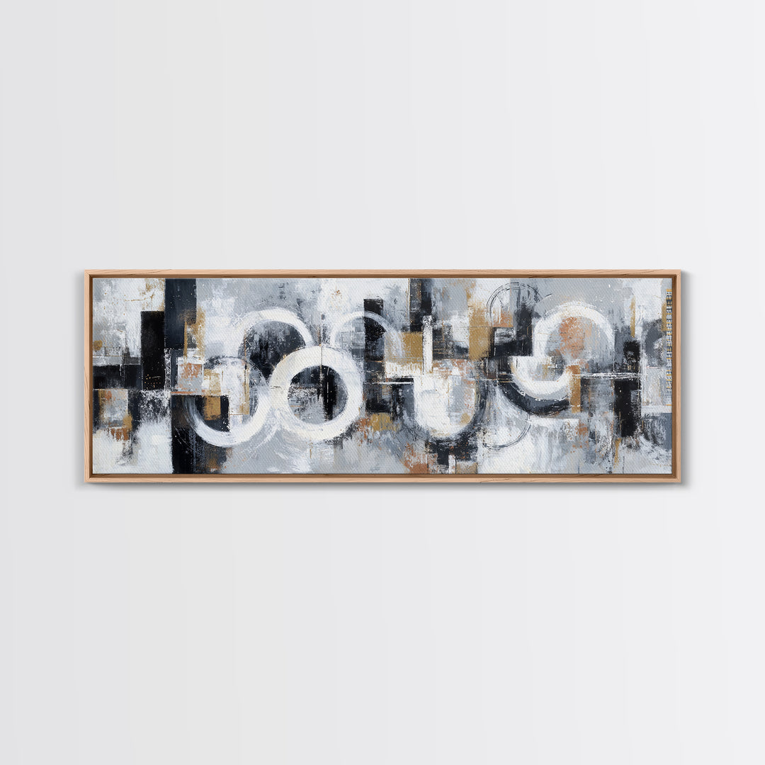 Black and White City Reflection Canvas Print, Monochrome Art, Large Wall Art, Living Room Decor, Mono, Modern Wall Art, MON-3x1-13