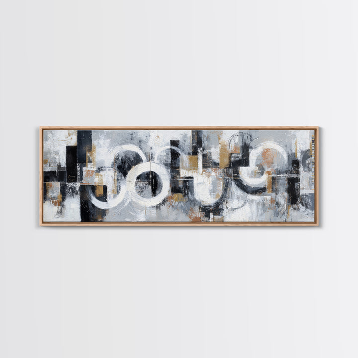 Black and White City Reflection Canvas Print, Monochrome Art, Large Wall Art, Living Room Decor, Mono, Modern Wall Art, MON-3x1-13