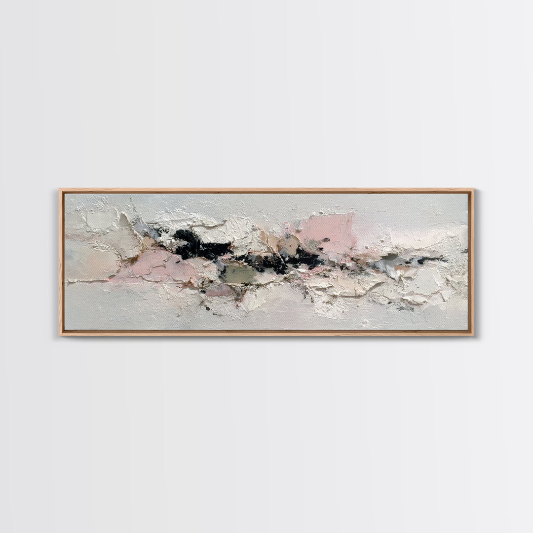 Ivory White Plaster Texture Composition Canvas Print, Monochrome Art, Living Room Decor, Fine Art, Mono, Gallery Decor, MON-3x1-21