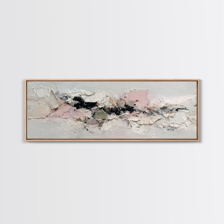 Ivory White Plaster Texture Composition Canvas Print, Monochrome Art, Living Room Decor, Fine Art, Mono, Gallery Decor, MON-3x1-21
