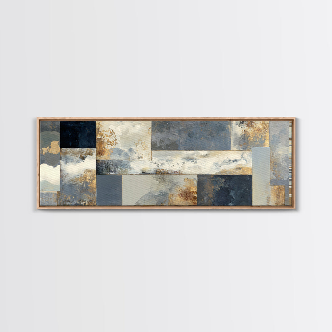 Silver Ocean Moonlight Scene Canvas Print, Monochrome Art, Luxury Decor, Living Room Decor, Oil Painting, Mono, MON-3x1-35