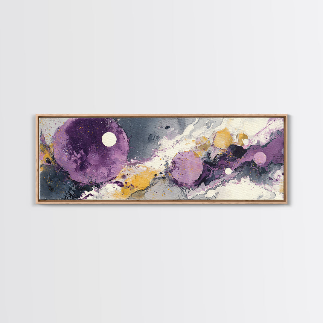 Purple Night Sky Framed Canvas Print, Monochrome Art, Wall Decor, Living Room Decor, Fine Art, Mono, Wall Art, Home Decor, MON-3x1-7