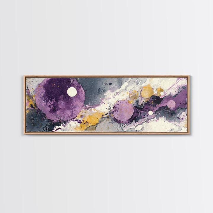 Purple Night Sky Framed Canvas Print, Monochrome Art, Wall Decor, Living Room Decor, Fine Art, Mono, Wall Art, Home Decor, MON-3x1-7