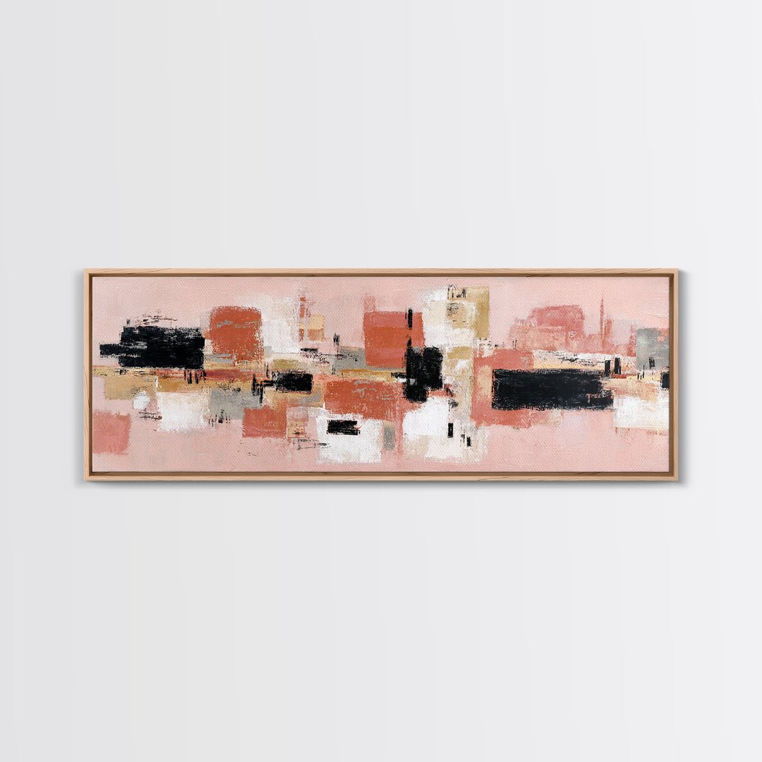 Burnt Orange Canyon Abstraction Canvas Print, Monochrome Art, Modern Wall Art, Living Room Decor, Mono, Statement Artwork, MON-3x1-8