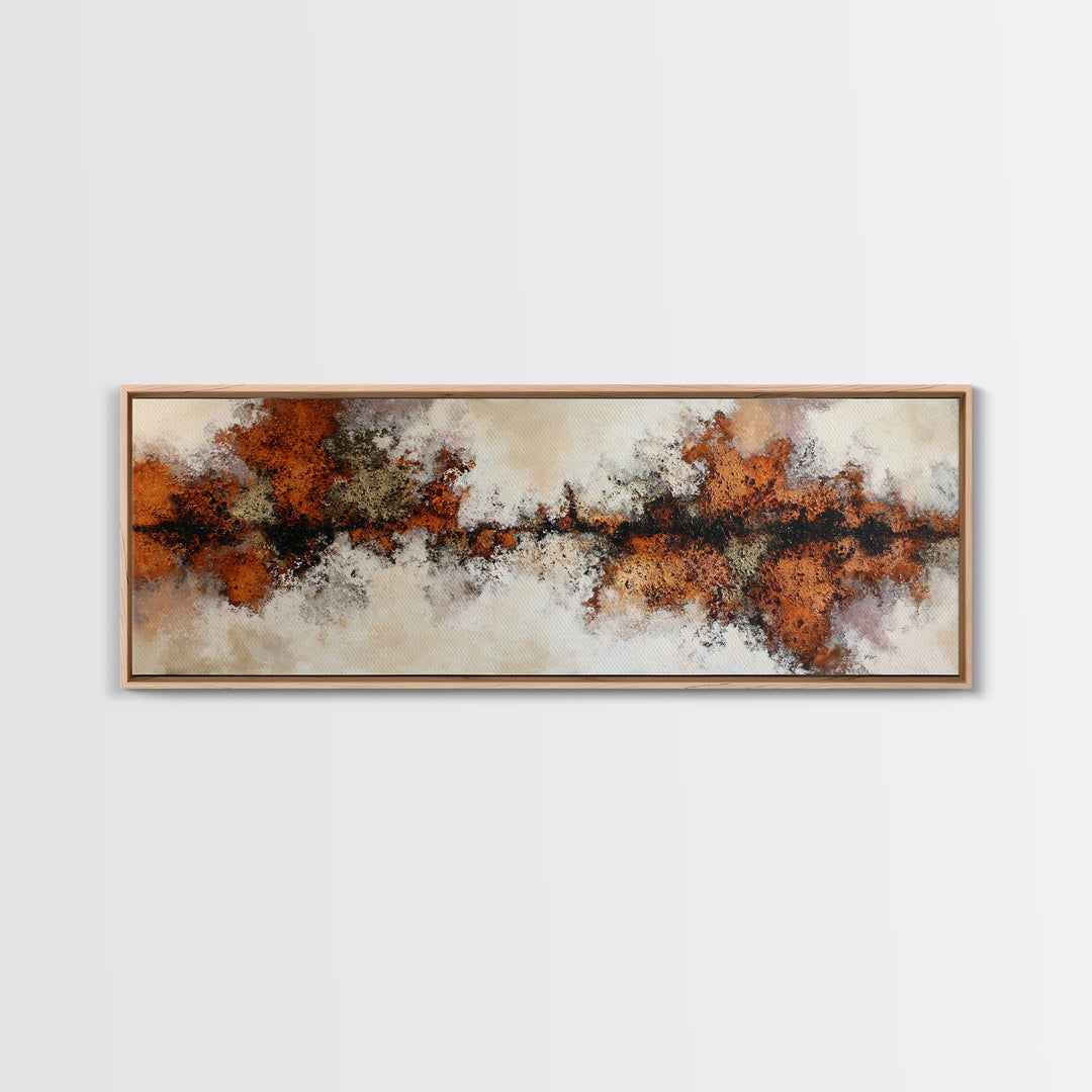 Burnt Orange Canyon Abstraction Canvas Print, Monochrome Art, Poster, Living Room Decor, Fine Art, Mono, Textured Wall Art, MON-3x1-80