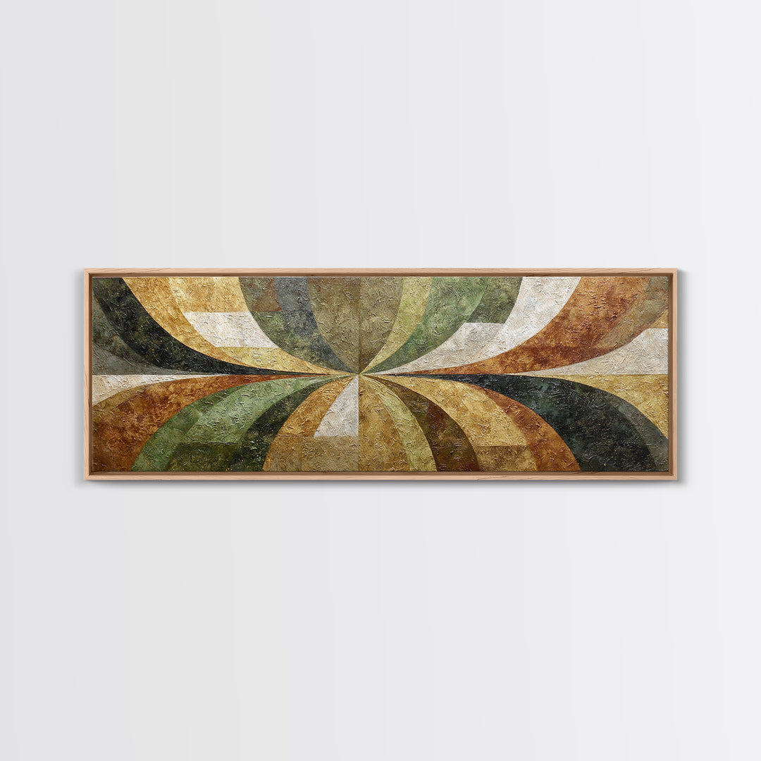 Olive Green Abstract Leaf Pattern Framed Canvas Print, Monochrome Art, Digital Prints, Living Room Decor, Watercolor Art, Mono, MON-3x1-84