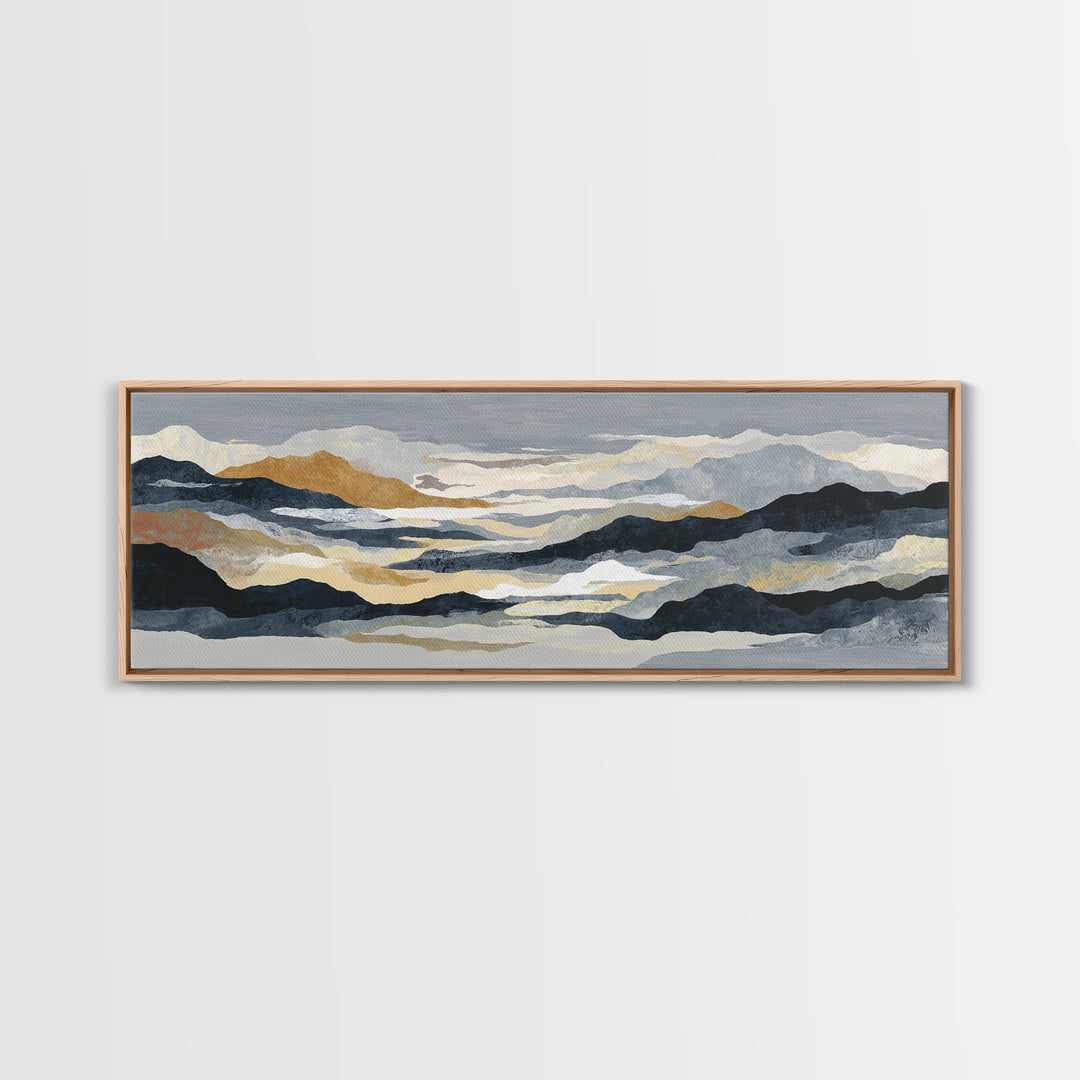 Charcoal Mountain Landscape Canvas Print, Monochrome Art, Art Print, Living Room Decor, Fine Art, Mono, Printable Art, MON-3x1-92