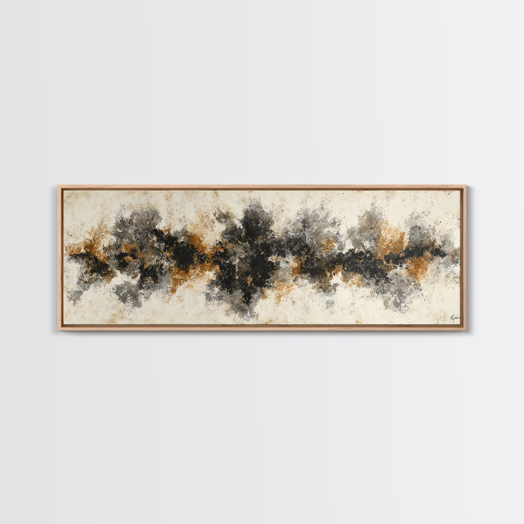 Black Ink Abstract Canvas Print, Monochrome Art, Printable Art, Living Room Decor, Abstract Art, Mono, Minimalist Wall Art, MON-3x1-94
