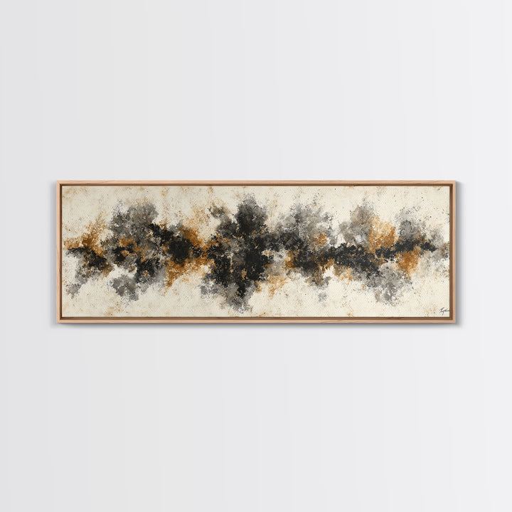 Black Ink Abstract Canvas Print, Monochrome Art, Printable Art, Living Room Decor, Abstract Art, Mono, Minimalist Wall Art, MON-3x1-94