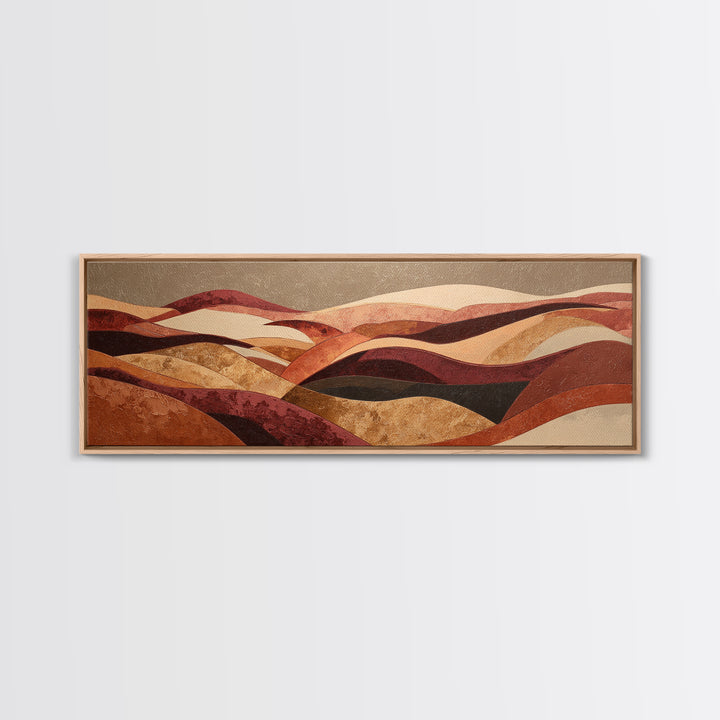 Warm Brown Desert Landscape Canvas Print, Monochrome Art, Gallery Decor, Living Room Decor, Fine Art, Mono, Contemporary Art, MON-3x1-97