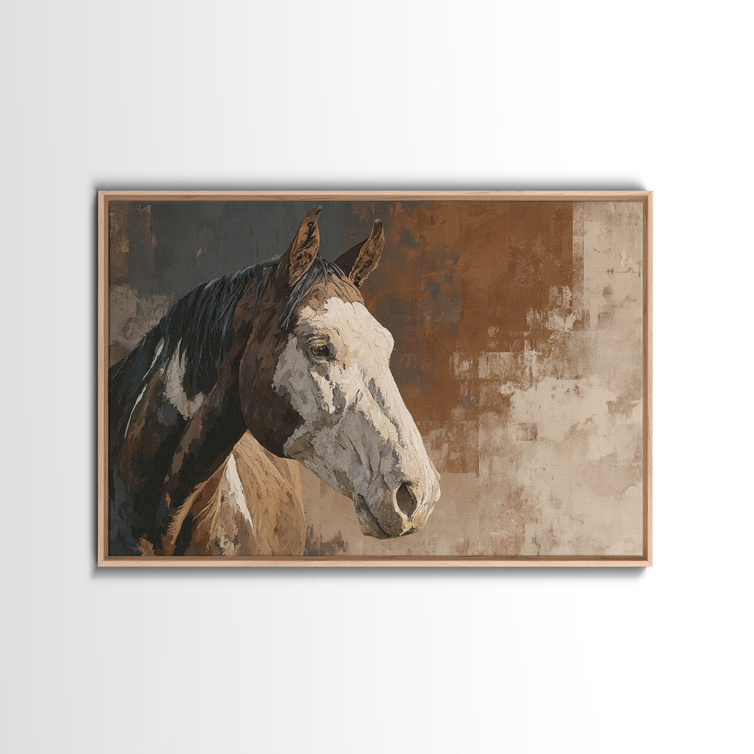 Sepia Horse Portrait Canvas Print, Monochrome Art, Apartment Decor, Living Room Decor, Fine Art, Mono, Moody Wall Art, MON-3x2-30