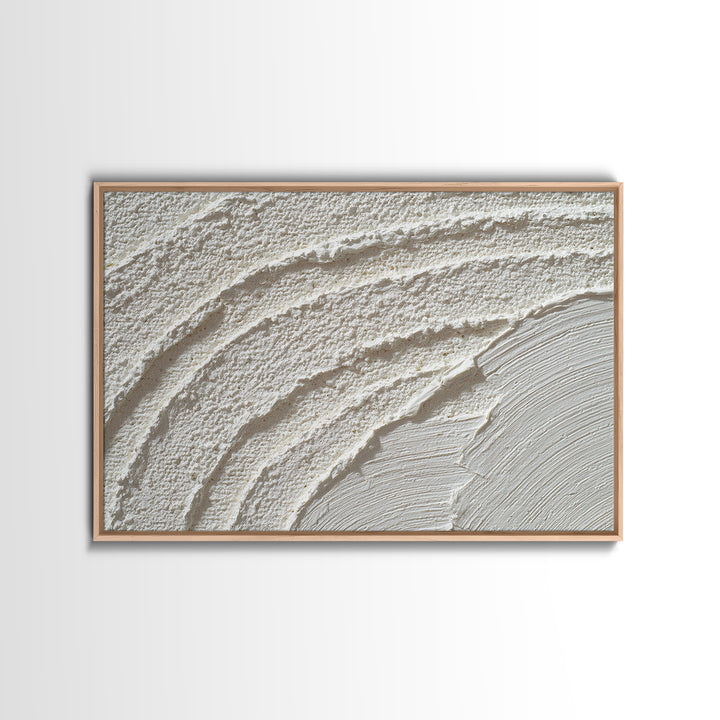 Ivory White Plaster Texture Composition Canvas Print, Monochrome Art, Boho Wall Art, Living Room Decor, Fine Art, Mono, MON-3x2-33