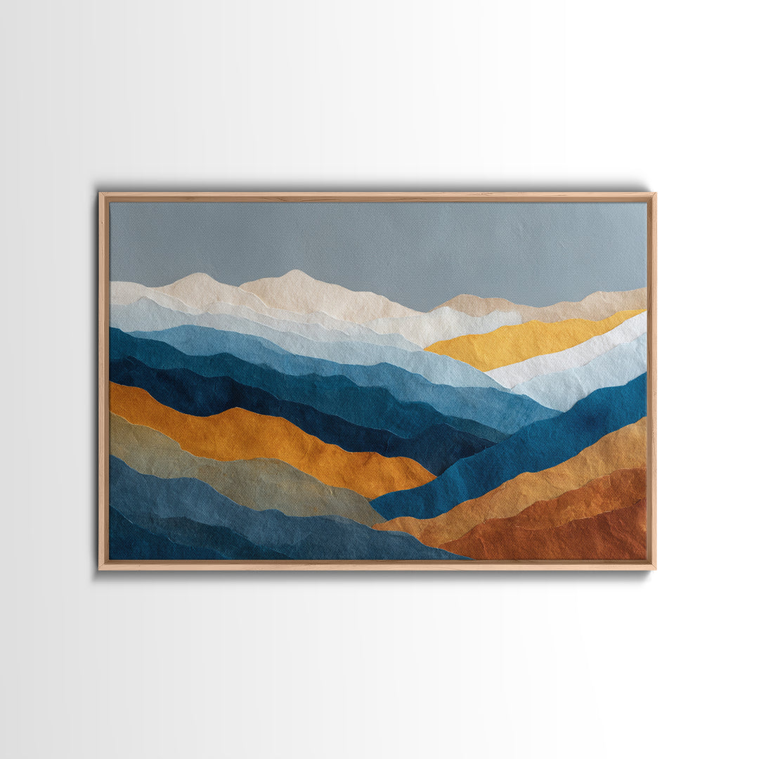 Blue Mountain Ridge Layers Canvas Print, Monochrome Art, Art Print, Living Room Decor, Fine Art, Mono, Printable Art, MON-3x2-4