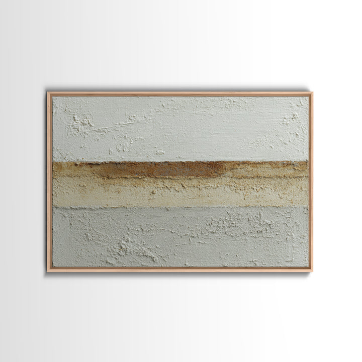 Cream on Cream Minimalist Forms Framed Canvas Print, Monochrome Art, Digital Print, Living Room Decor, Oil Painting, Mono, MON-3x2-50