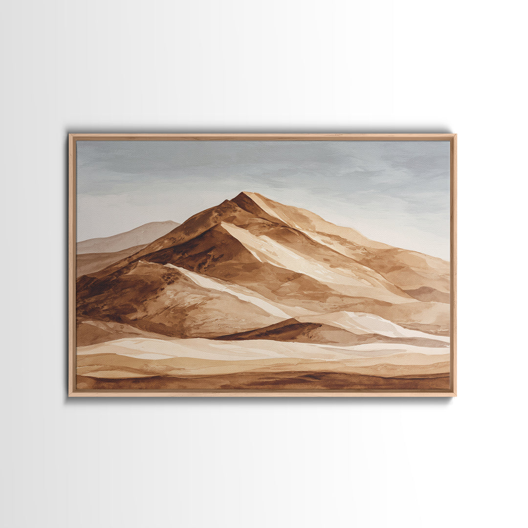 Warm Brown Desert Landscape Canvas Print, Monochrome Art, Dopamine Decor, Living Room Decor, Fine Art, Mono, Modern Decor, MON-3x2-61
