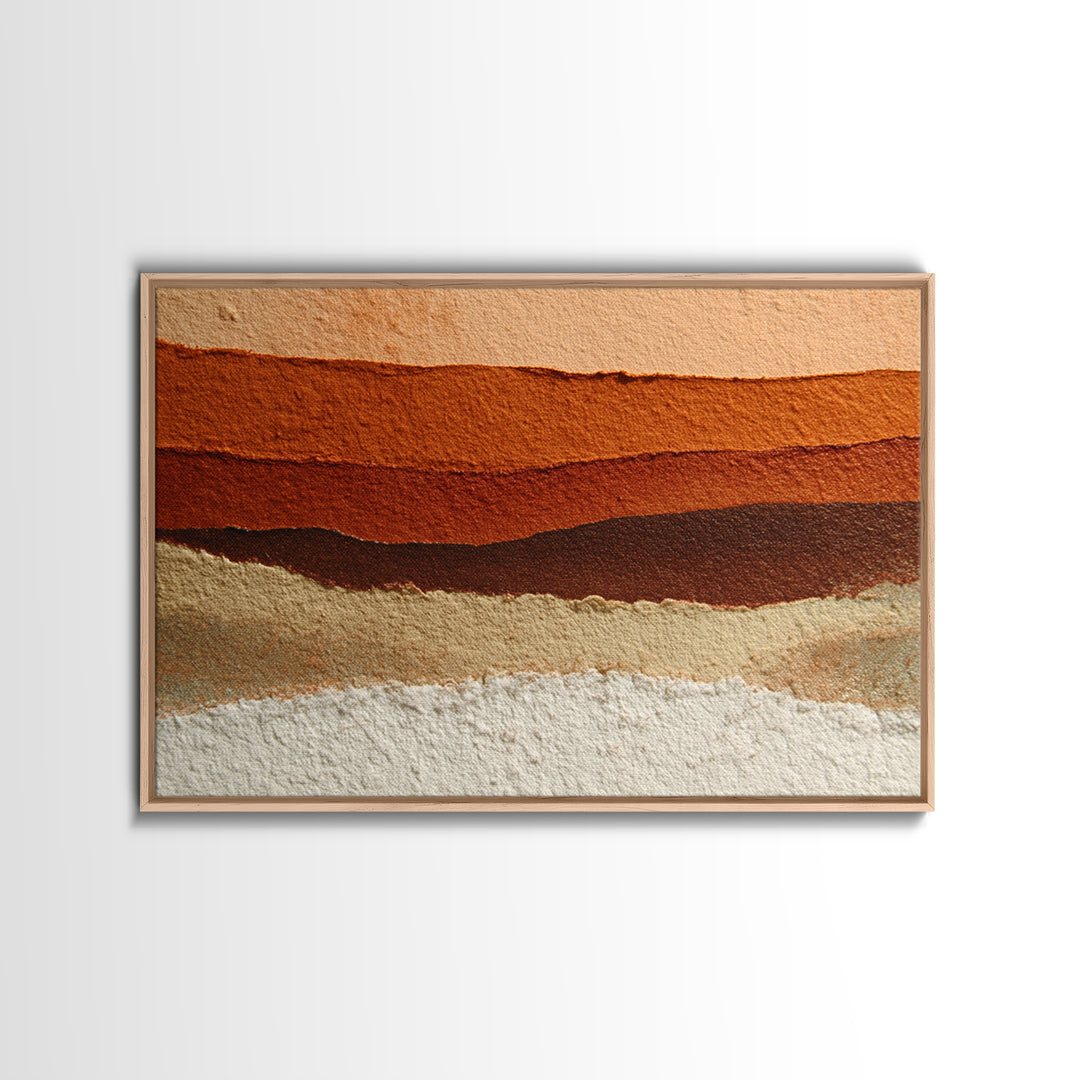 Burnt Orange Canyon Abstraction Canvas Print, Monochrome Art, Wall Decor, Living Room Decor, Oil Painting, Mono, Wall Art, MON-3x2-68