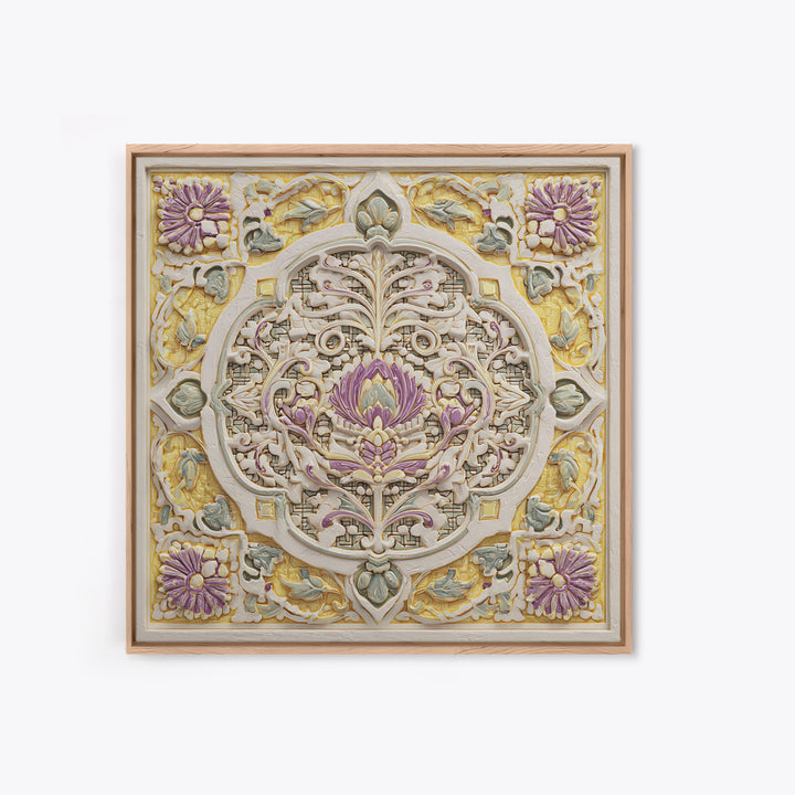Patterned Door Hardware and Carved Wood Detail Canvas Print, Moroccan Art, Statement Artwork, Living Room Decor, Marrakesh, MOR-1x1-67