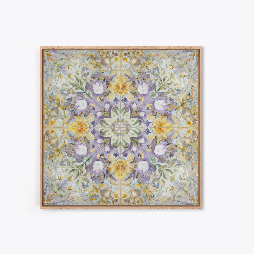 Henna Floral Ornament Pattern Framed Canvas Print, Moroccan Art, Printable Wall Art, Living Room Decor, Oil Painting, Marrakesh, MOR-1x1-8