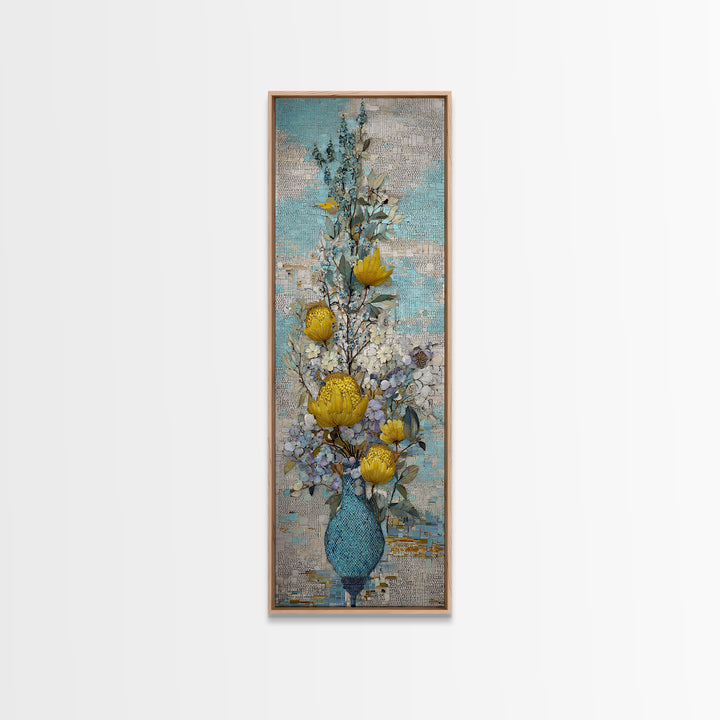 Turquoise Tile Fish Scale Pattern Canvas Print, Moroccan Art, Map Wall Art, Living Room Decor, Marrakesh, Luxury Decor, MOR-1x3-33